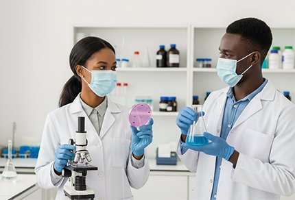 deux apprenant au laboratoire de l'institut de formation sainte therese